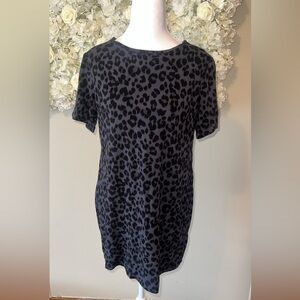 Old Navy Black Charcoal Leopard Print Dress